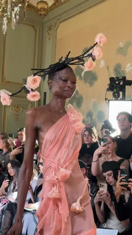 Anything goes at #MatieresFecales 🤌 All eyes were on beauty, with blacked-out contacts and floating eye masks gracing the runway 👀 And yes, you saw that right, matching red bottom nails 💅  Video: Hypebae                                         #hypebae #pfw #fashiontiktok