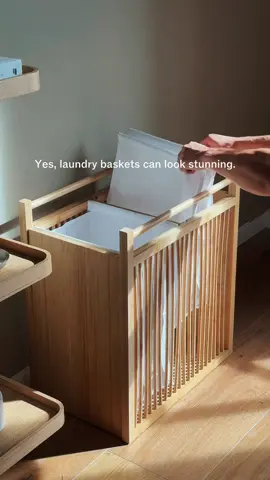 Be honest... have you ever seen a prettier laundry basket?   #organization #organizedhome #laundryhack #fyp #westwing 