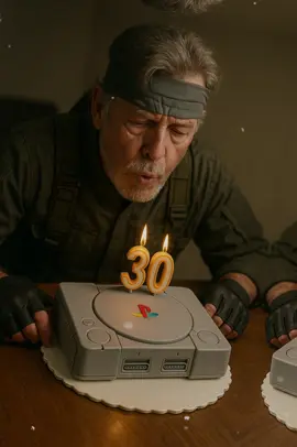 Tanti auguri @playstationit per i tuoi 30 anni, ho immaginato i personaggi iconici dei giochi che non ci facevano né studiare né uscire un po' invecchiati che soffiano le candeline su una torta di PlayStation 🍥 . . . . #graficaos #playstation #playstation30 #anni90 #games 