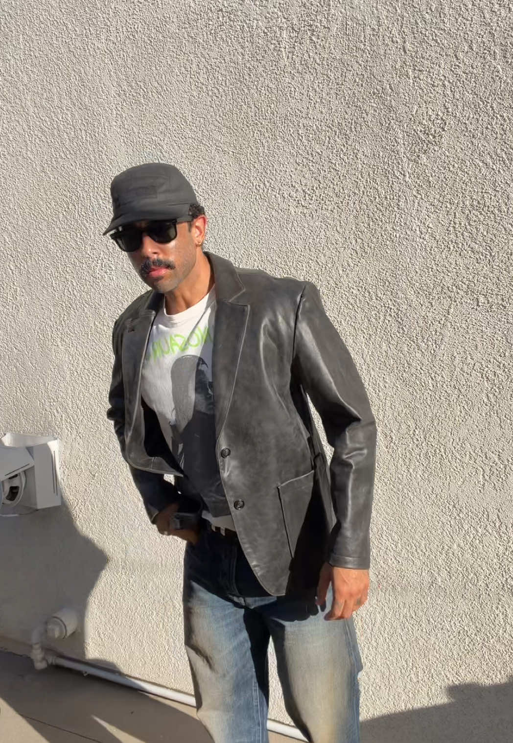 Here we are…again in my leather Stussy Blazer #ffyypp #fyp #fitcheck