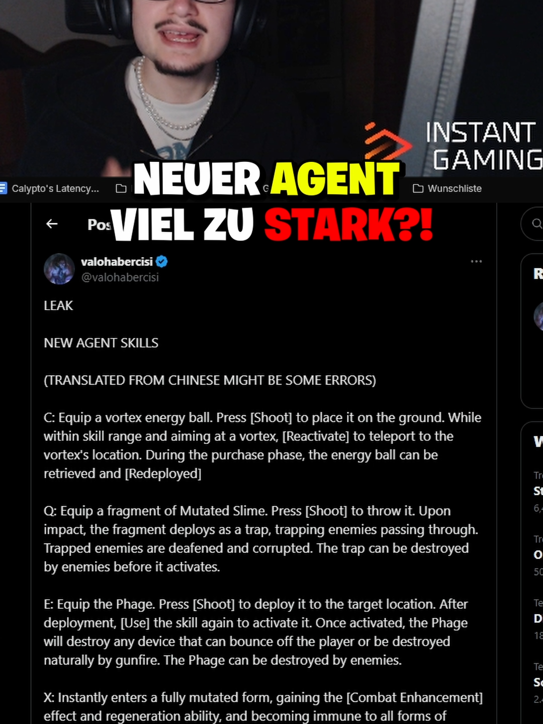 Valorant neuer Agent Abilitys leaked? 😱 Was ist eure Meinung dazu? #Valorant #bucher #valorantde #agent #newagent #valorantleaks