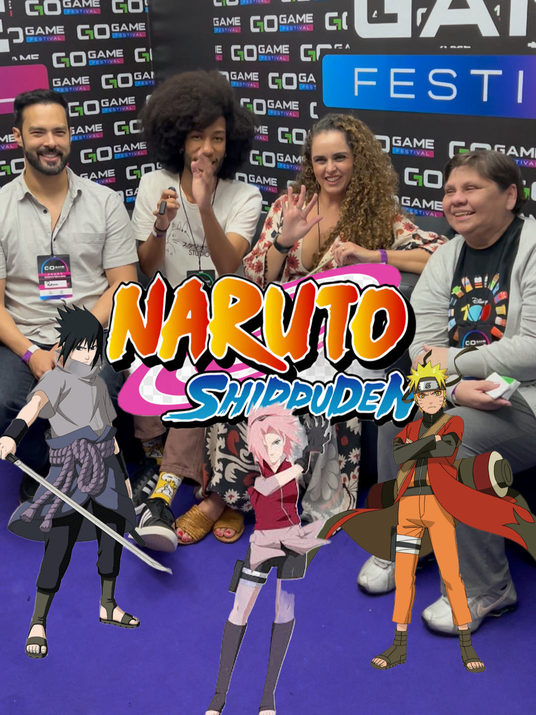 O Time 7 de Naruto só dubla personagens fodaas!  #ursulabezerra #robsonkumode #tatikeplmair #naruto #sasuke #sakura #time7 #dublagem #gogamefestival #anime