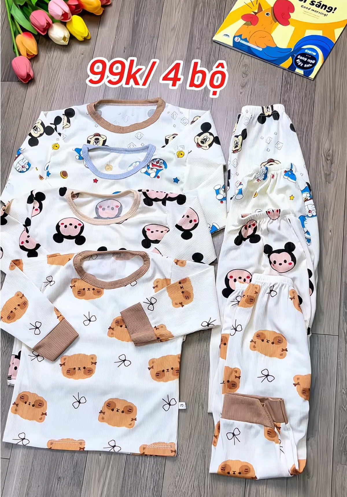 Combo 4 bộ dài tay cho bé chỉ 99k #bodaitaychobe #bodaitaybetrai #bodaitaybegai #mevabe #xuhuongtiktok 