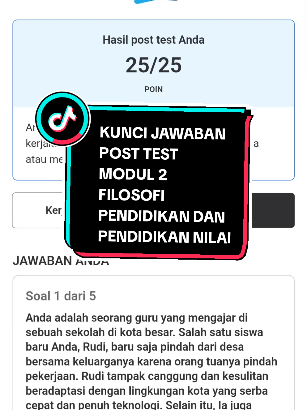 KUNCI JAWABAN POST TEST MODUL 2 FILOSOFI PENDIDIKAN DAN PENDIDIKAN NILAI  #posttestppg #ppggurutertentu #ppgdaljab 