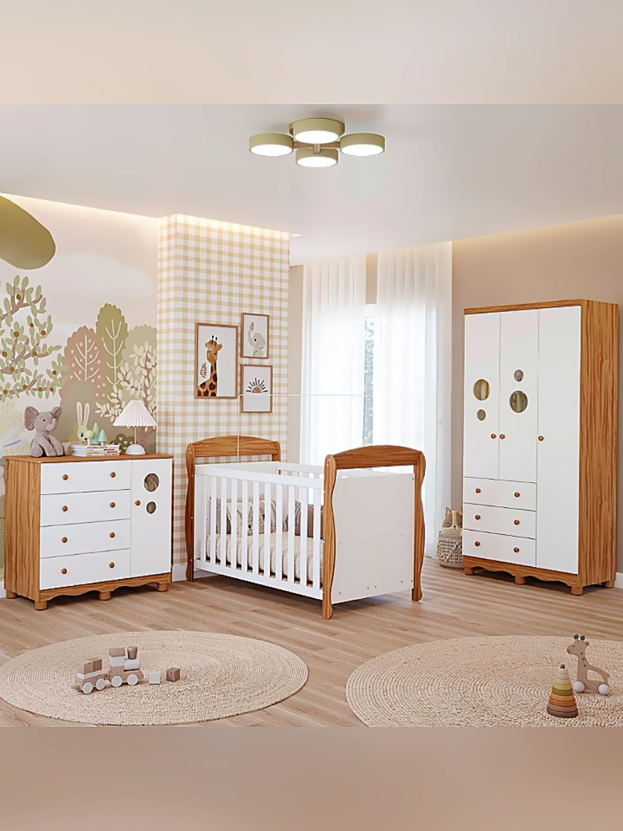Dê uma olhada em Quarto de Bebê Completo Berço Americano Marquesa Guarda Roupas 3 Portas Cômoda 4 Gavetas 100% MDF #Quarto de Bebê Completo #ofertas