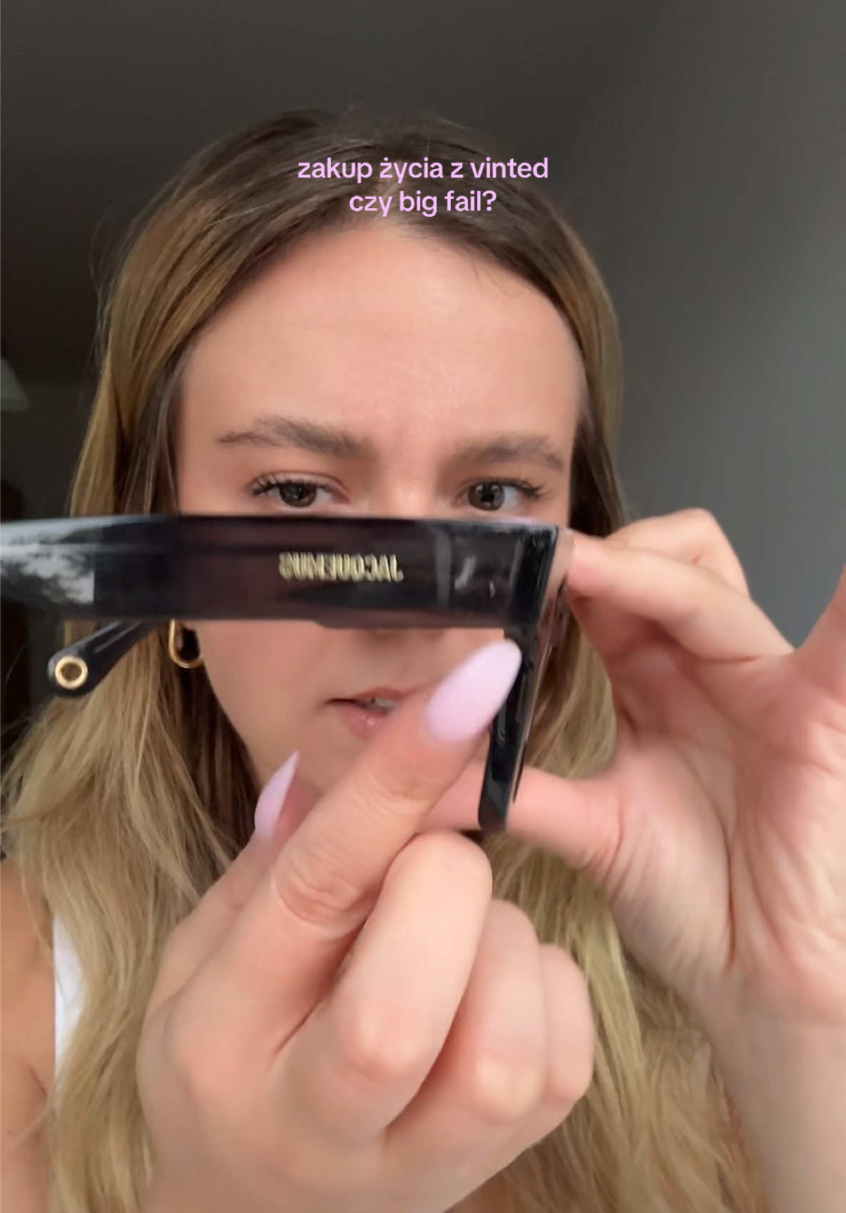 to są okulary dla jakiejś dużej głowy #dc #unboxing #jacquemus #vintedfinds #vintedhaul 
