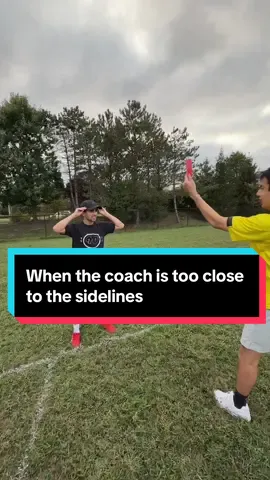 When the coach is too close to the sidelines #Soccer 