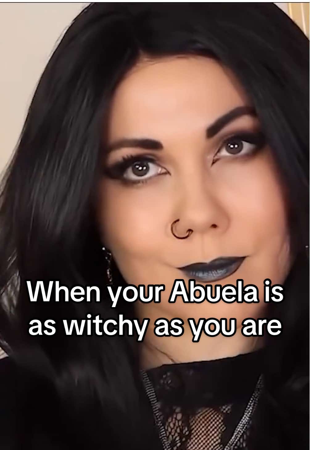 When your Latina grandma criticizes you for embracing your witchy side, but she's all up in the bruja business, herself. #abuelasfamily #superstitions #bruja #witchy #latinosbelike