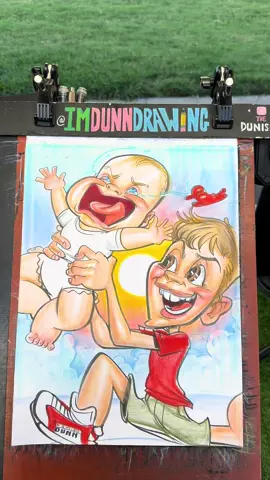 Sometimes you gotta draw crying baby. And you draw that baby crying lol. To be honest the reaction to it was heartwarming and I’m glad they sat for me. #cute #caricature #cryingbaby #brothers 