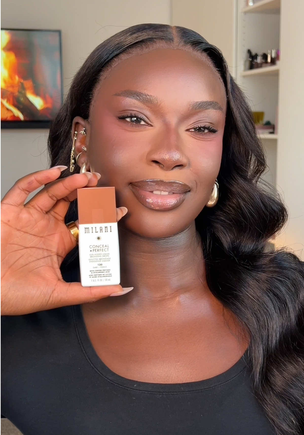 #AD Milani Conceal + Perfect Sun Kissed Liquid Bronzing Drops for a bronzed glamm @milanicosmeticsuk @Superdrug #GRWMilani 