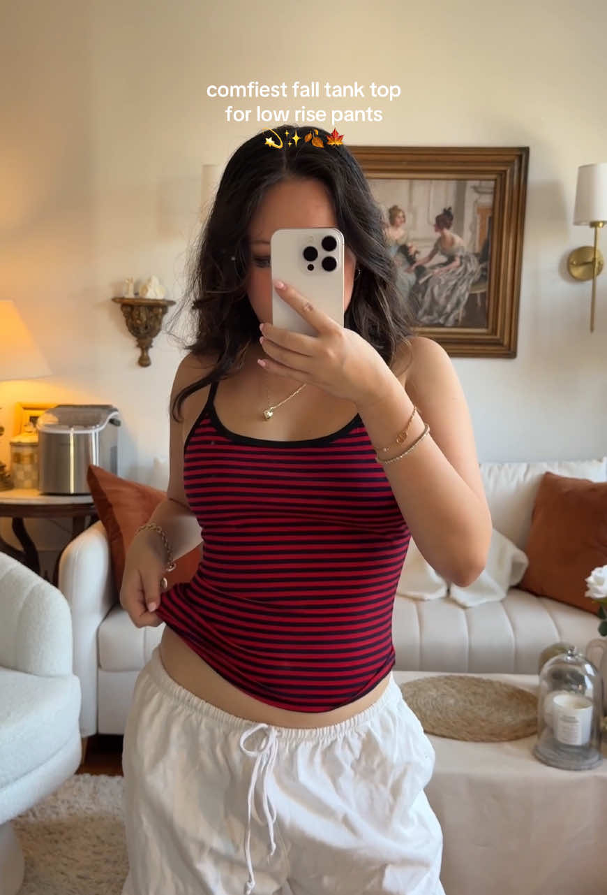 Love this tank top! If you’re looking for one that isn’t too cropped and goes with low rise pants this is perfect! It’s super soft and comfy! #falldealsforyou #falloutfit #falloutfitinspo #ugcfashion 