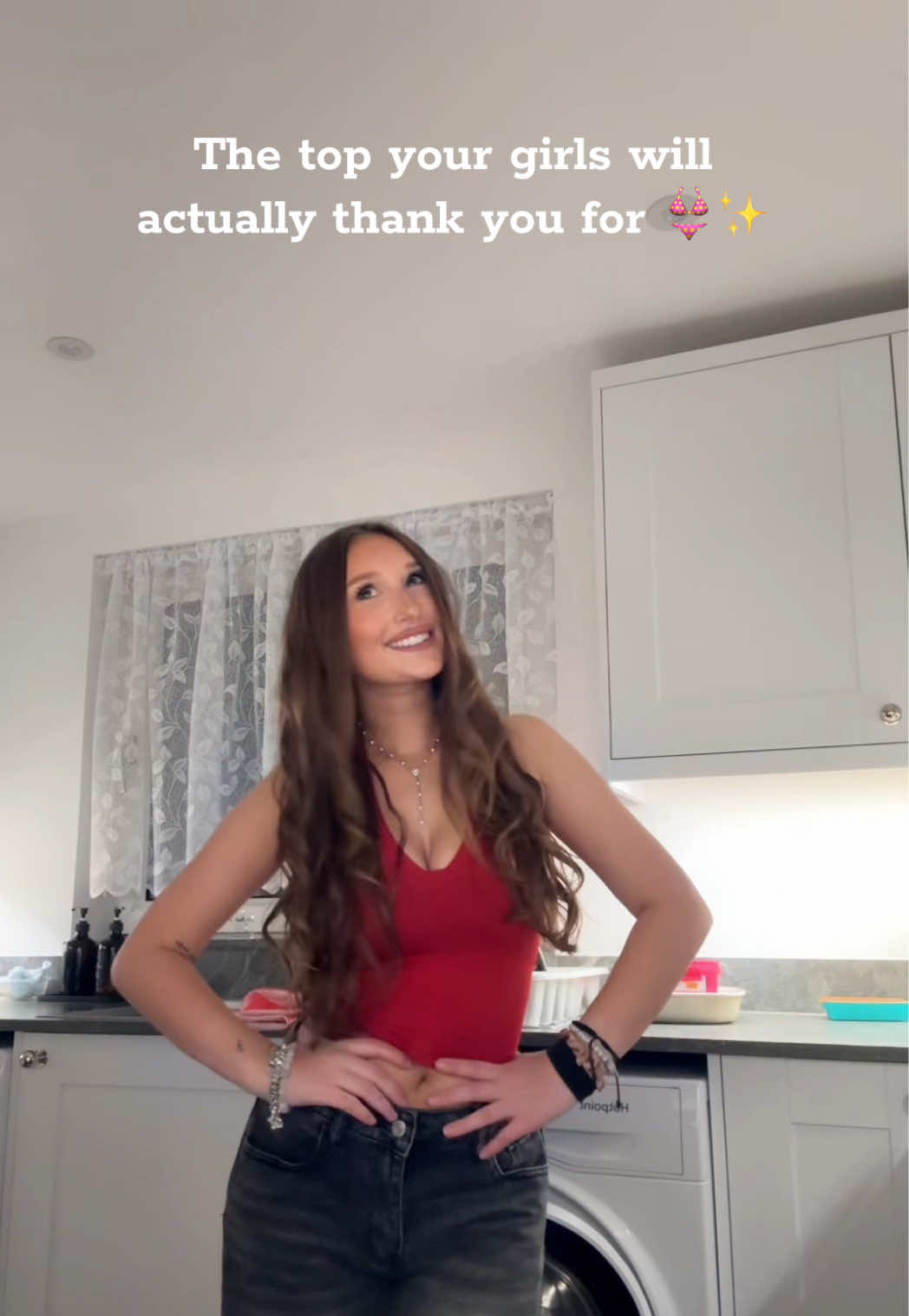 When I say this red halter neck top is a game-changer, I mean it 👏 Flattering fit, comfy feel, and instantly makes any night-out outfit look 🔥 - - #ootdinspirations #tiktokshopfinds  #outfitinspo #wardrobehack  #OOTD 