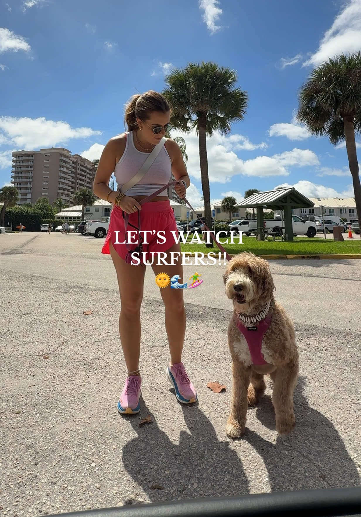 thanks Imelda for the waves 🤙🏼 🏄‍♀️ #surfing #imelda #southflorida #goldendoodle #Vlog  tank @Hanes  shorts @lululemon  shoes @HOKA  bag lululemon 