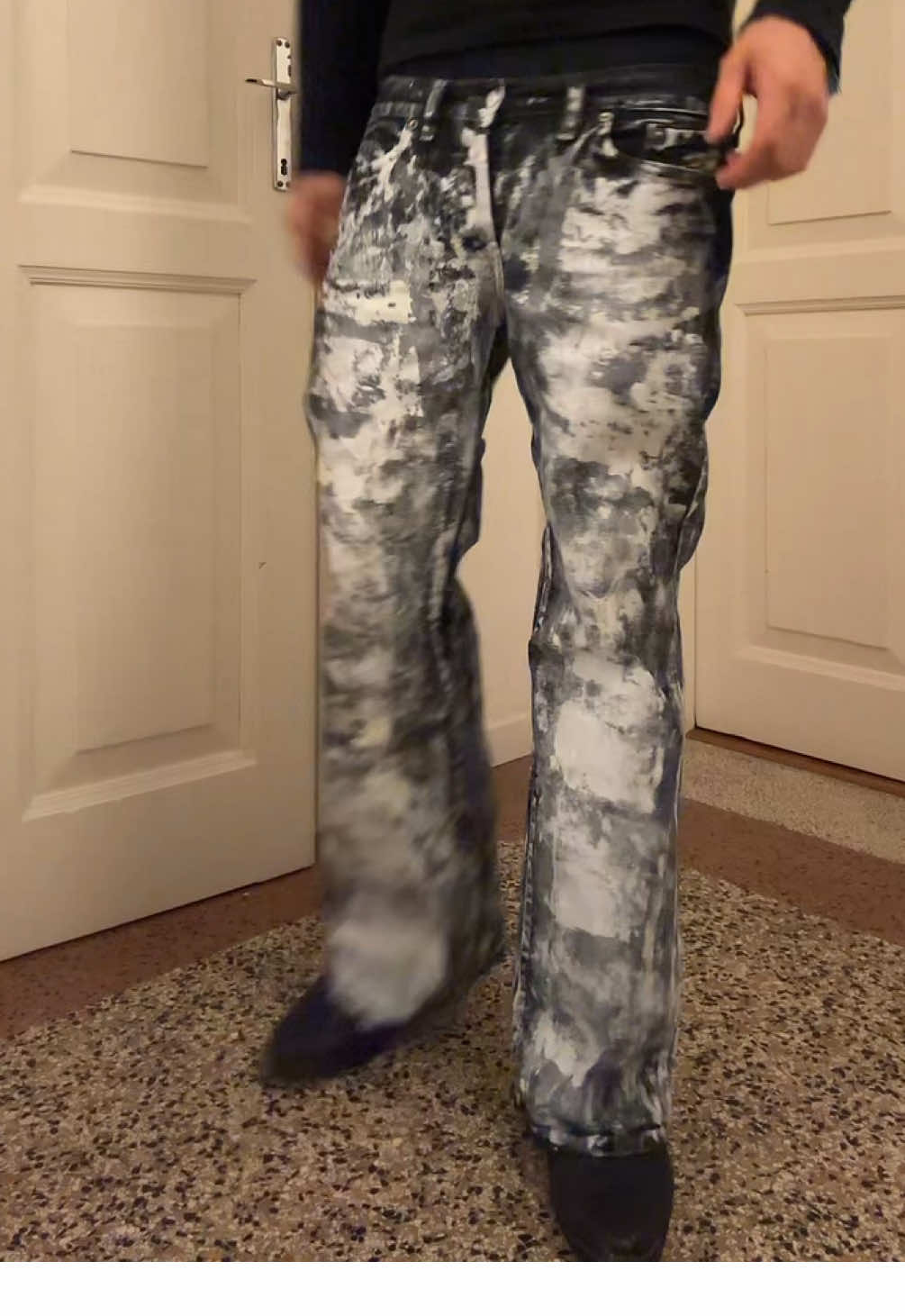 Acrylic painted crusty Diesel  .                                                                                                                                                                                                                                              #fyp #sewing #perte #fashiontiktok #fashion 