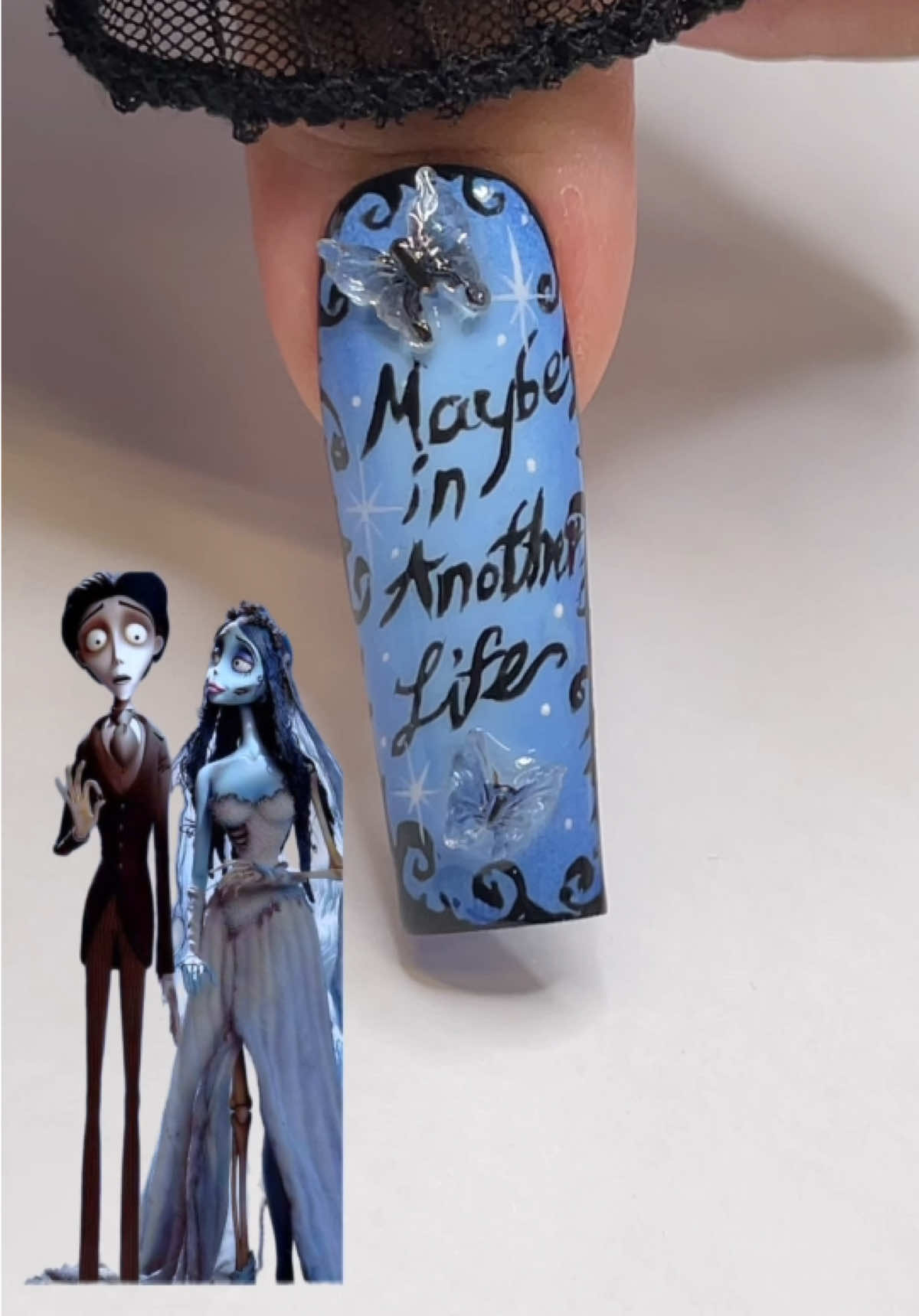 🥺 💍 🥀 🦋 #nails #corpsebride #nailart #fyp #fypシ 