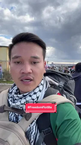 Assalamualaikum,  Alhamdullillah misi #BreakTheSiege #FreedomFlotilla bermula. Mohon doa kalian semua bagi membolehkan misi ini berjaya sampai ke G**a. Misi kami bukan sekadar menghantar bantuan perubatan dan kemanusiaan, malah kami juga senada, memecahkan kepungan haram rejim Israhell di G**a. #gaza #freedomflotilla 