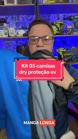 Kit 5 Camisa Segunda Pele Manga longa com proteção uv! #camisetas #protecaouv #praia #piscina #tiktokshop 