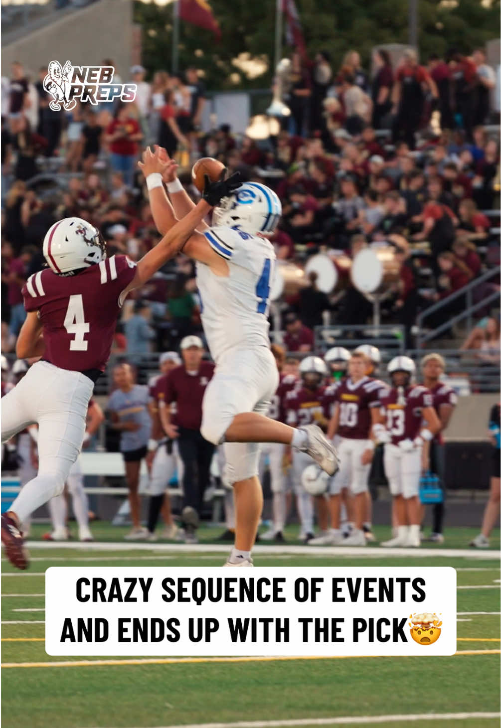 Shoutout to his teammate for recovering that pick😂 Creighton Prep defeats Papio 21-10 and remains undefeated. #highschoolfootball #omaha #nebraska 