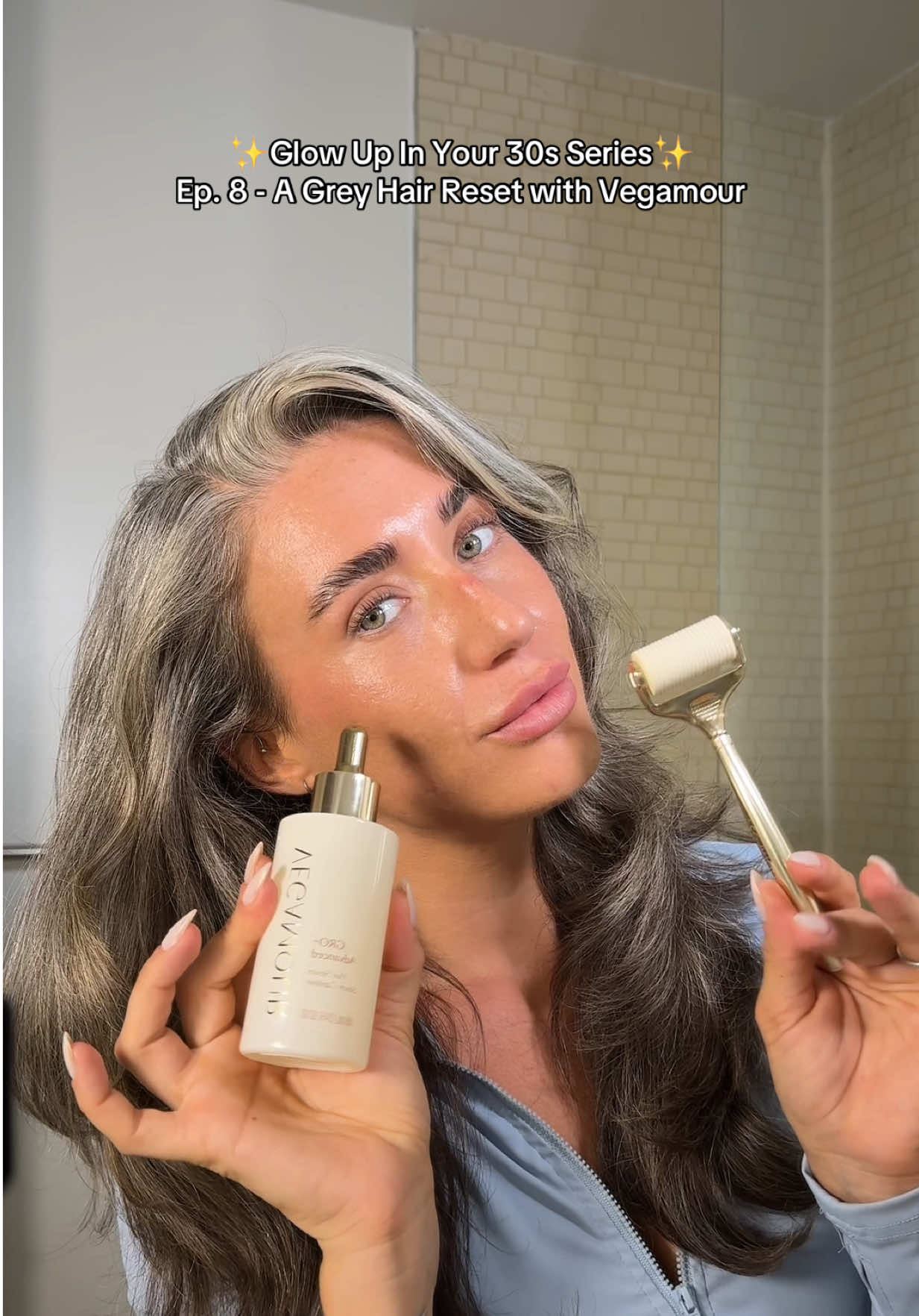 This grey hair reset is all about scalp health, hair longevity, and supporting thinning hair from the root 🌿 Using @VEGAMOUR Advanced GRO+ Serum and dermaroller daily to keep my hair strong and vibrant through my 30s ✨ @sephora #ad #vegamourpartner #vegamourchallenge #GlowUp #glowupseries
