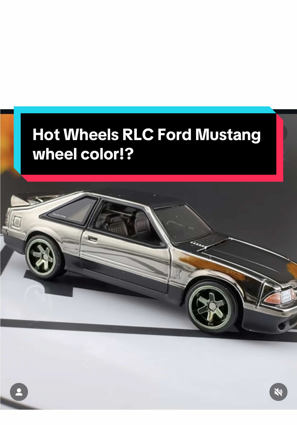 9/30/25 I feel like I’m going insane, the wheels on this mustang continue to confuse me. Is it chrome is it black chrome or is it green? Also the mustang released today, very easy check out if you’re at all interested in buying it! #hotwheels #hotwheelsrlc #hotwheelsmustang #hotwheelscollector #mustang 
