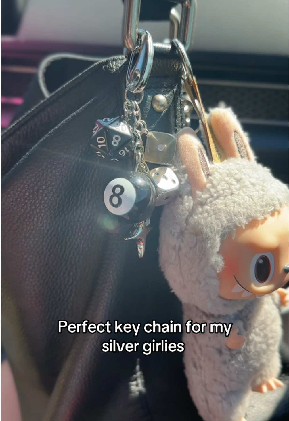 I love love love the dice 🎲 🖤#sample #fyp #bagcharm #keychain #labubu 