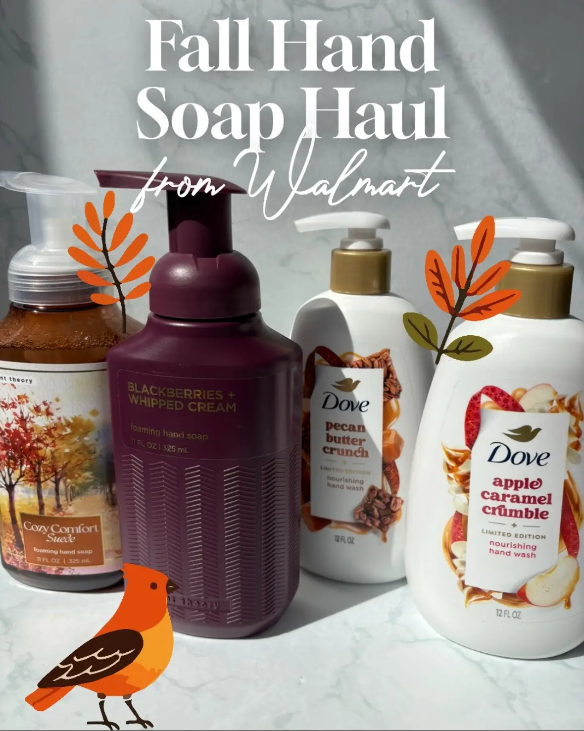 Here is my @Walmart haul featuring soaps from @Dove Beauty & Personal Care and @Scent Theory  Tried any of these? Running out of hand soap is out of the question, so I always make sure I have a good stock under my sink! 🙂 #handsoap #fallhaul #scenttheory #walmartfinds #dovesoap 