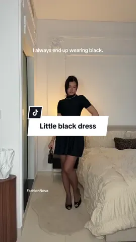 Black is my happy color @Fashion Nova  Outfit details:  Camisa Sofia Poplin - Azul Blakely Bandage A Line Mini Dress