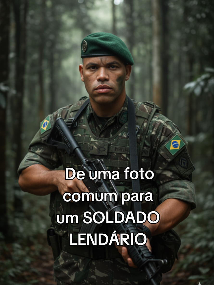 🔥 Transforme sua foto em um PÔSTER ÉPICO de GUERRA em 8K! 🔥 Quer se ver como um soldado brasileiro, em um cenário cinematográfico de selva, com toda a intensidade de um filme militar? 🎖️🌿 A IA faz isso acontecer em segundos! ⚡ Passo a passo: ➡️ Crie sua conta no GEMINI (Nano Banana) ➡️ Clique em CRIAR IMAGEM ➡️ Envie sua melhor foto em alta qualidade ➡️ Cole o prompt abaixo em INGLÊS 👇 Prompt (copie e cole): Create an ultra-realistic cinematic 8K image of a Brazilian soldier, facing forward, wearing the Brazilian Army camouflage uniform, beret, and the Brazilian flag patch on his arm. He is in a dense jungle environment with lush vegetation in the background, holding a rifle in patrol position. His facial expression shows focus and resilience. The face must remain faithful to the uploaded photo, keeping all realistic details of the facial structure. ⚡ Curta, siga e compartilhe para não perder os prompts mais insanos da internet! #trend #brasil #gemini #reels #viral 
