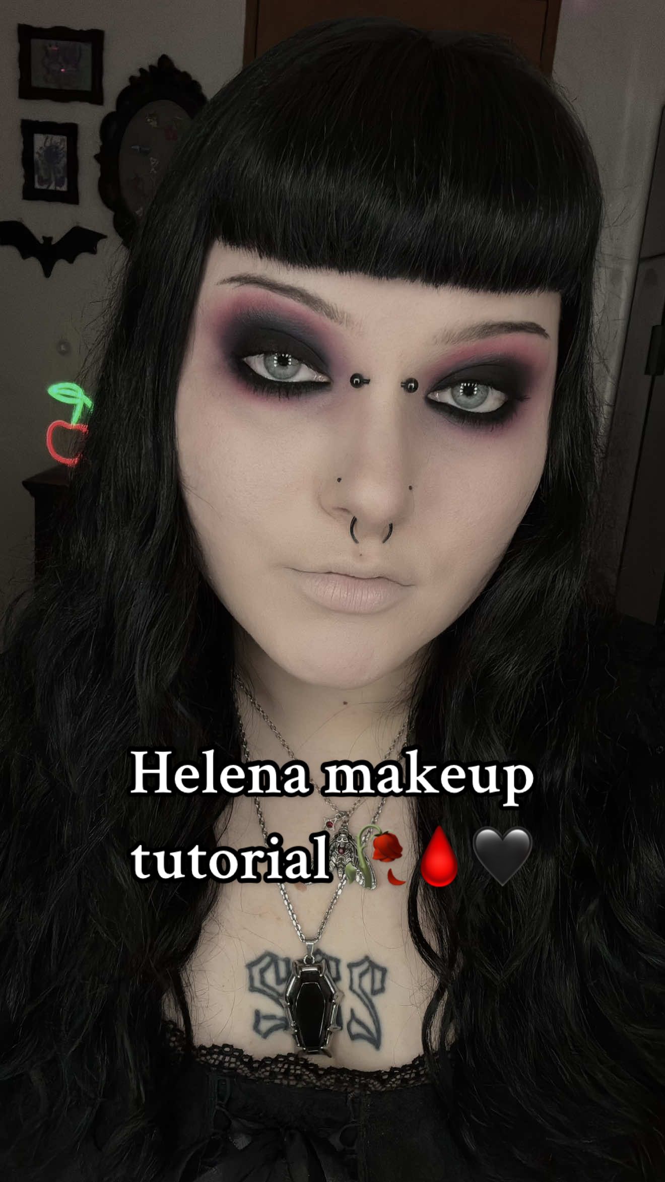 THINGS ARE BETTER IF I SLAYYY 🥀💅🏻🖤 helena tutorial based on the look i did last year!! had to whip out my MCR palette for this one :)  products used: @Hard Candy grip on lock primer  @ColourPop Cosmetics pretty fresh foundation (fair 03C), creme gel liner ‘swerve’  @Morphe Cosmetics ‘dawn’ soft glow veil powder @Makeup A Murder, INC. black liquid eyeshadow  @HipDot x MCR palette  @Haus Labs B structural mascara  earrings: @Spencers  necklaces: @Bone Mami 🦴 IG:@bonemamishop + @hottopicofficial  nails: @Mainstage Manis 
