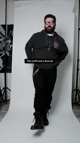 Just a casual outfit and styling a hoodie. This hoodie from @ALLSAINTS is one of my favorites with the big graphic on the back. I layered in necklaces and and a statement belt chain. I also wear glasses when I need/want to lol. #yallternative #fitcheck #OOTD #styleinspo #mensfashion 