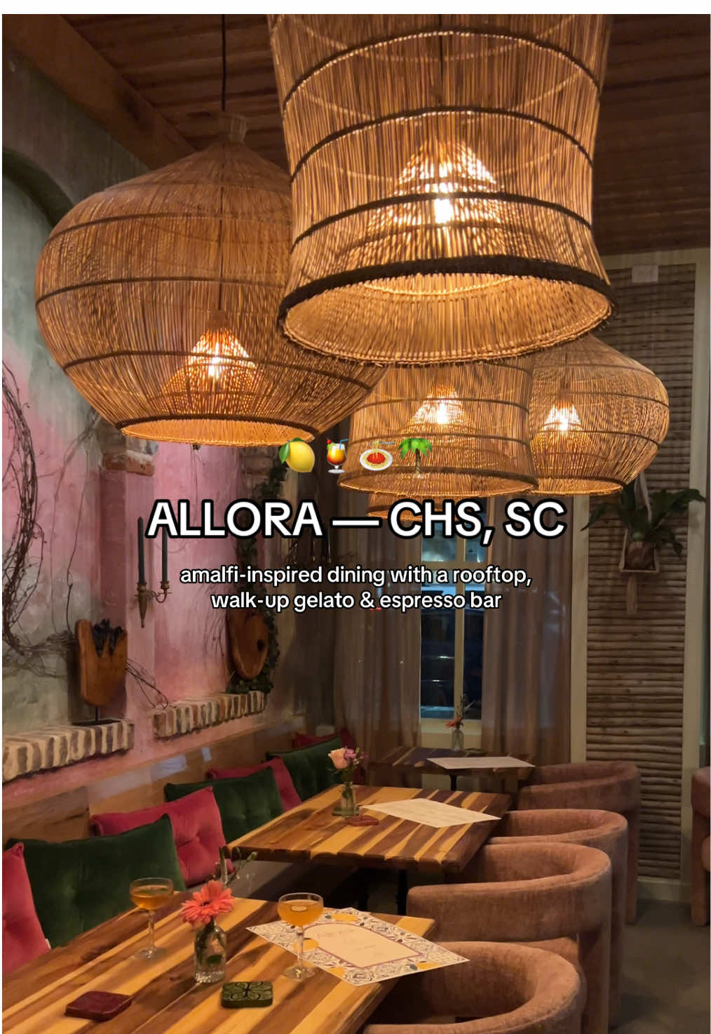 Guaranteed to be the next Charleston favorite 🌙🌴❤️ Every single corner was absolutely beautiful. Between the dining spaces, food being served, and the gelato/coffee window for takeaway- this place will be a city sweetheart 💌 Opens Oct 1 😍 #charleston 