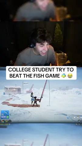 COLLEGE STUDENT TRY TO BEAT THE FISH GAME 🐠 😭 #streamer #kick #clip #fish 