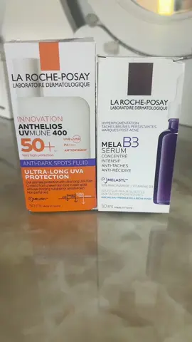 Such a fabulous duo from La Roche-Posay! La Roche-Posay Mela B3 Intense Anti-dark Spot Serum targets dark spots, evens tone, brings that instant glow and it smells amazing! Anthelios Anti-Dark Spots Facial SPF50+ Fluid lightweight, invisible protection and it prevents future dark spots @La Roche-Posay #LorealistarUK #LRPSkincareDuoASMR #skincare #serum #spf 