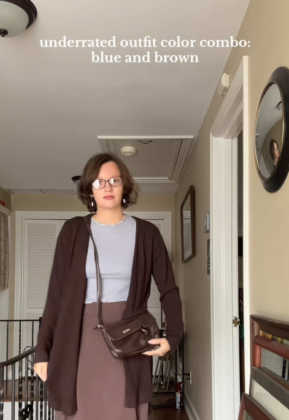 it’s giving….weird ballerina somehow 🤔 #OOTD #BlueAndBrown #AutumnFashion #FallFit #fyp 