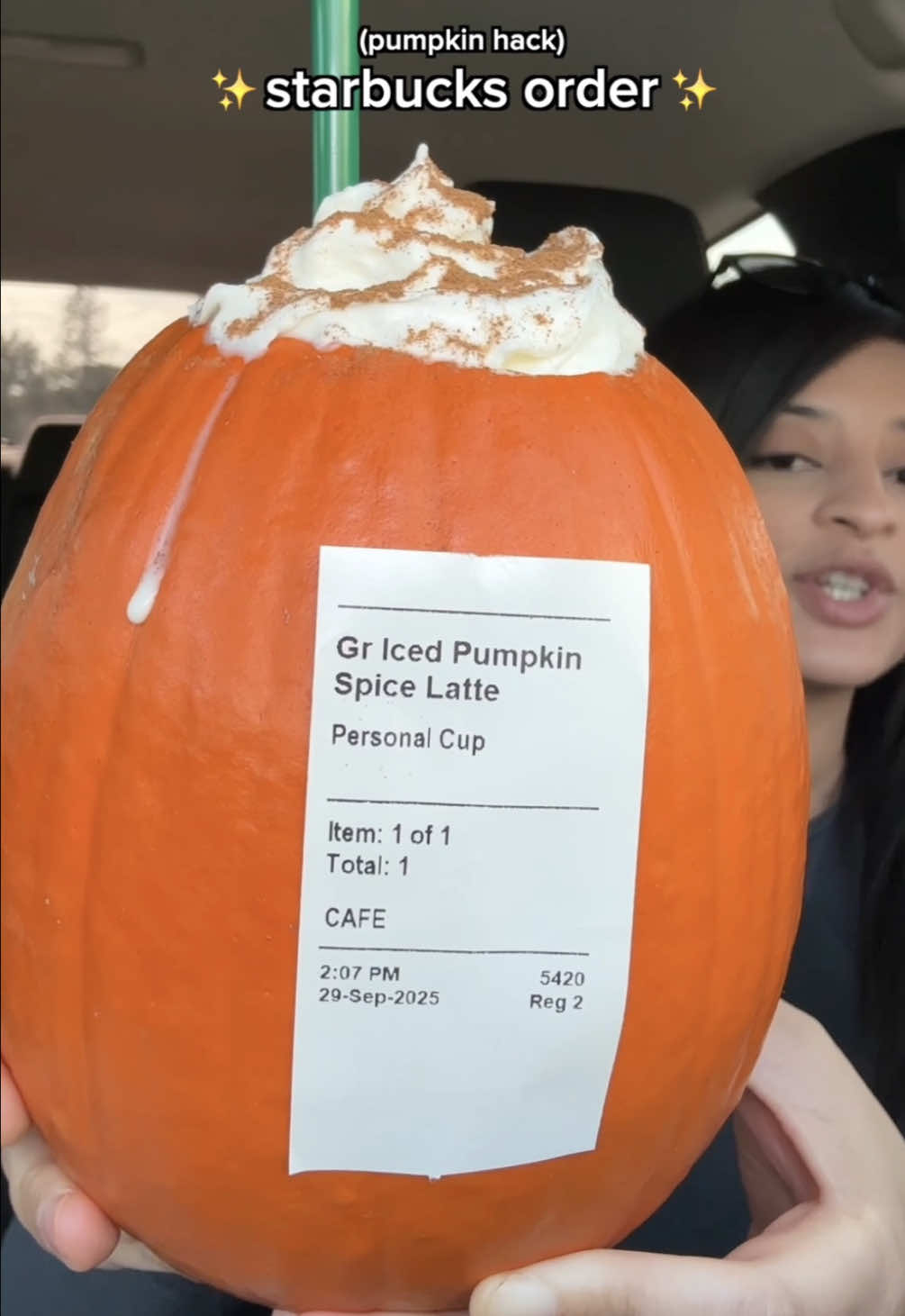 How to starbucks drink in a pumpkin order hack #starbucks #pumpkin #myorder #pumpkinspice #halloween 