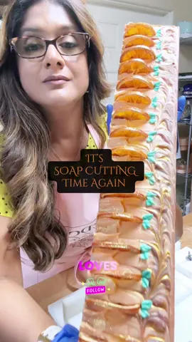TikTok loves my soap cutting videos, so here’s a satisfying slice of Citrus Pomander 🍊✨ A spiced citrus blend of orange, peppercorn, clove & vanilla—ready just in time for the holidays. #Soap #naturalsoap #HandmadeSoap #HolidaySoap #SoapMaking