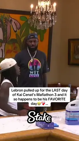 Lebron pulled up for the LAST day of Kai Cenat’s Mafiathon 3 and it so happens to be his FAVORITE day😭❤️‍🩹… #kaicenat #lebronjames #mafiathon3 