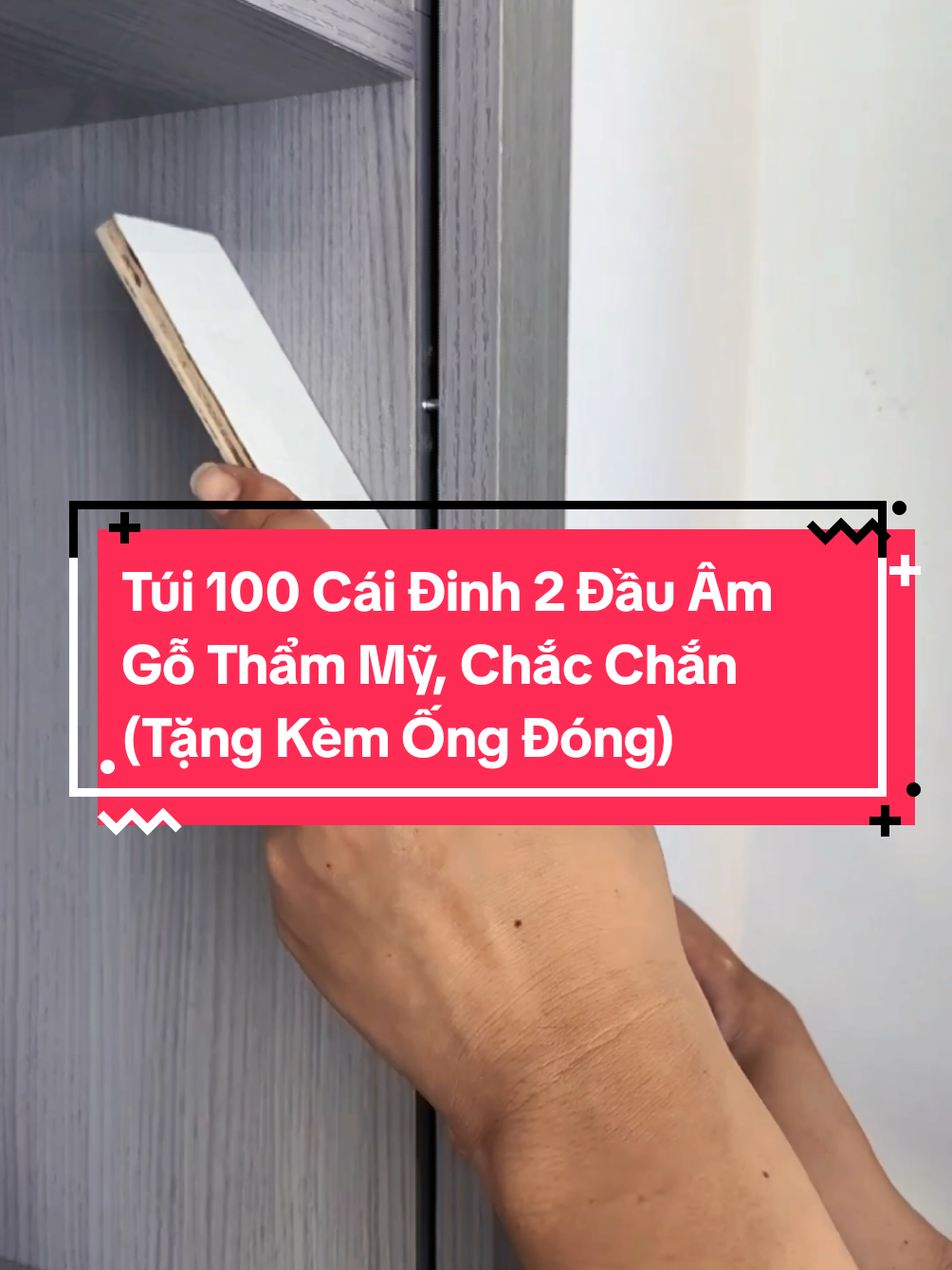 Túi 100 Cái Đinh 2 Đầu Âm Gỗ Thẩm Mỹ, Chắc Chắn (Tặng Kèm Ống Đóng) #dinh2dau #dinh2dauamgo 