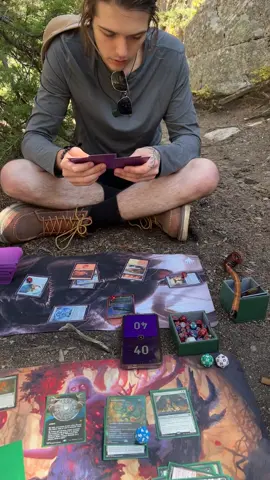 A lovely autumn hike to play some MTG by a waterfall #magicthegathering #mtg 