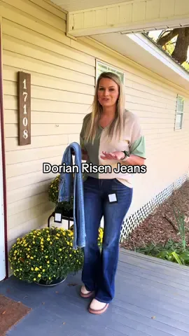 I had to grab both washes in these Dorian Risen Jeans because they are so cute! #jeans #risenjeans #flarejeans #TikTokShopFashion #wildoakboutique 
