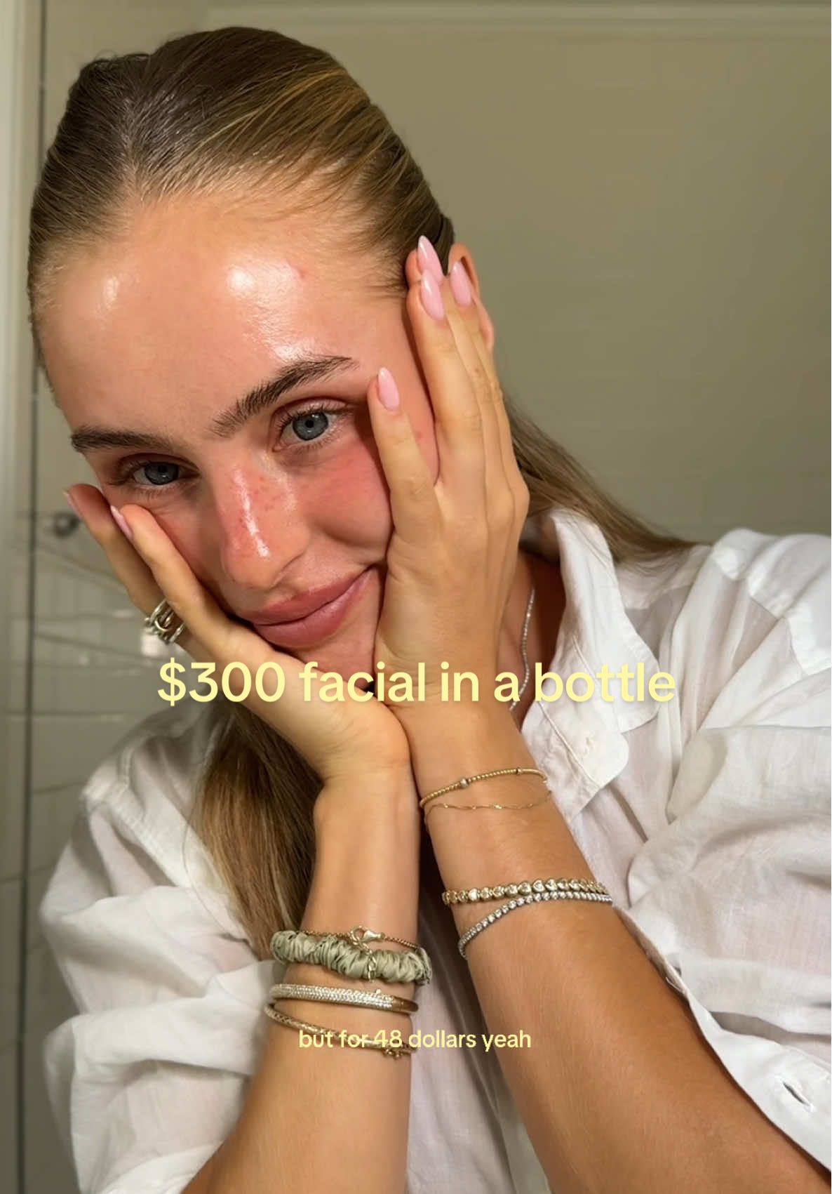 One step closer glowing down the aisle ✨👰🏼‍♀️ @INNBEAUTY PROJECT recharged gel cream is THE facial in a bottle #innbeautypartner #glowuproutine #bridetobe 