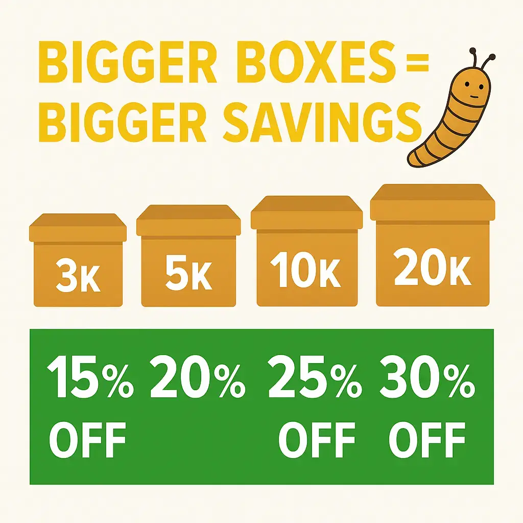 Medium mealworms on sale. Head to midwestmealworms.com, pick the medium mealworm product, discount applied at checkout!  #mealworms #livemealworms #geckos #reptiles #bluebirds 