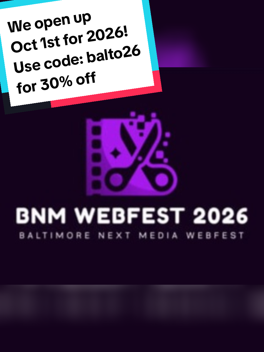 The #Baltimore BNM #Webfes opens up Oct 1st for the 2026 season!! #webseries #filmfestival #foryou Baltimore Next Media Webfest   http://www.bnmwebfest.com 