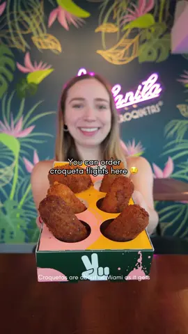 You can order croqueta flights here 🤤 Dos Croquetas is Miami’s first croqueta bar that serves up so many incredible croqueta flavors & some amazing monthly specials! 📍 Dos Croquetas 🍽️: Croqueta flight: Ham, 305, Mac + Cheese + Bacon, Buffalo Crack Chicken, Mexican Street Corn, Media Noche, Truffle Breakfast Tater Tots, Brunch Daddy, Boba Strawberry Lemonade September specials: Alfajor Dulce de Leche Shake, Caprese Croquetas, Ciabatta Chimichurri Chicken Sandwich, Dubai Donut Puffs Save this for your next Miami food run & follow for more bites and sites! #miamifoodie #miamifoodspots #croquetas #miamieats #miamifood