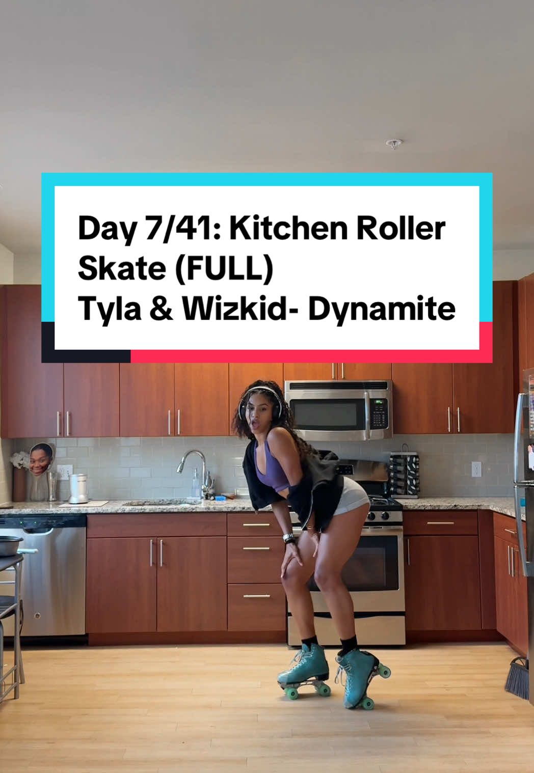 Day 7/41: HYPE ME UP, fam! FULL FREESTYLE. Only had 15 minutes but made the best of it! Will work on cleaning up my arms movements and being kind to myself on this journey 🫶🏾 #rollerskating #rollerskate #tyla  #dynamite #dance 