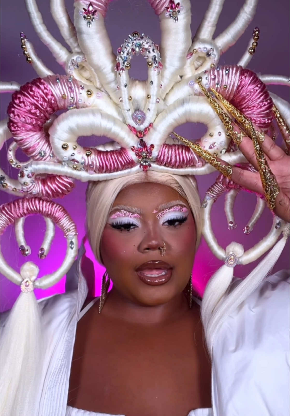 NEXT STOP: GAG CITY 🗣️🩷💅🏾 Who’s ready for Halloween SZN!!  Drop some looks you think I should do 🙂‍↕️ . . . #halloween #halloweencostume #halloweenmakeup #halloween2025