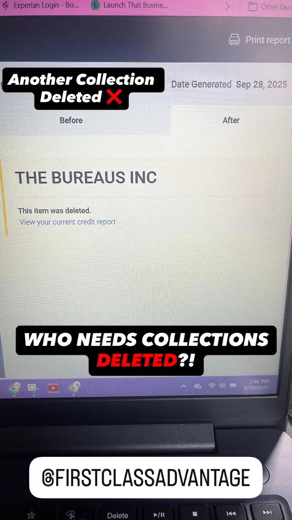 Another collection deleted ✅ If you have collections on your credit report, let me help you get them removed. Send me a message or comment ‘HELP’ to get started!