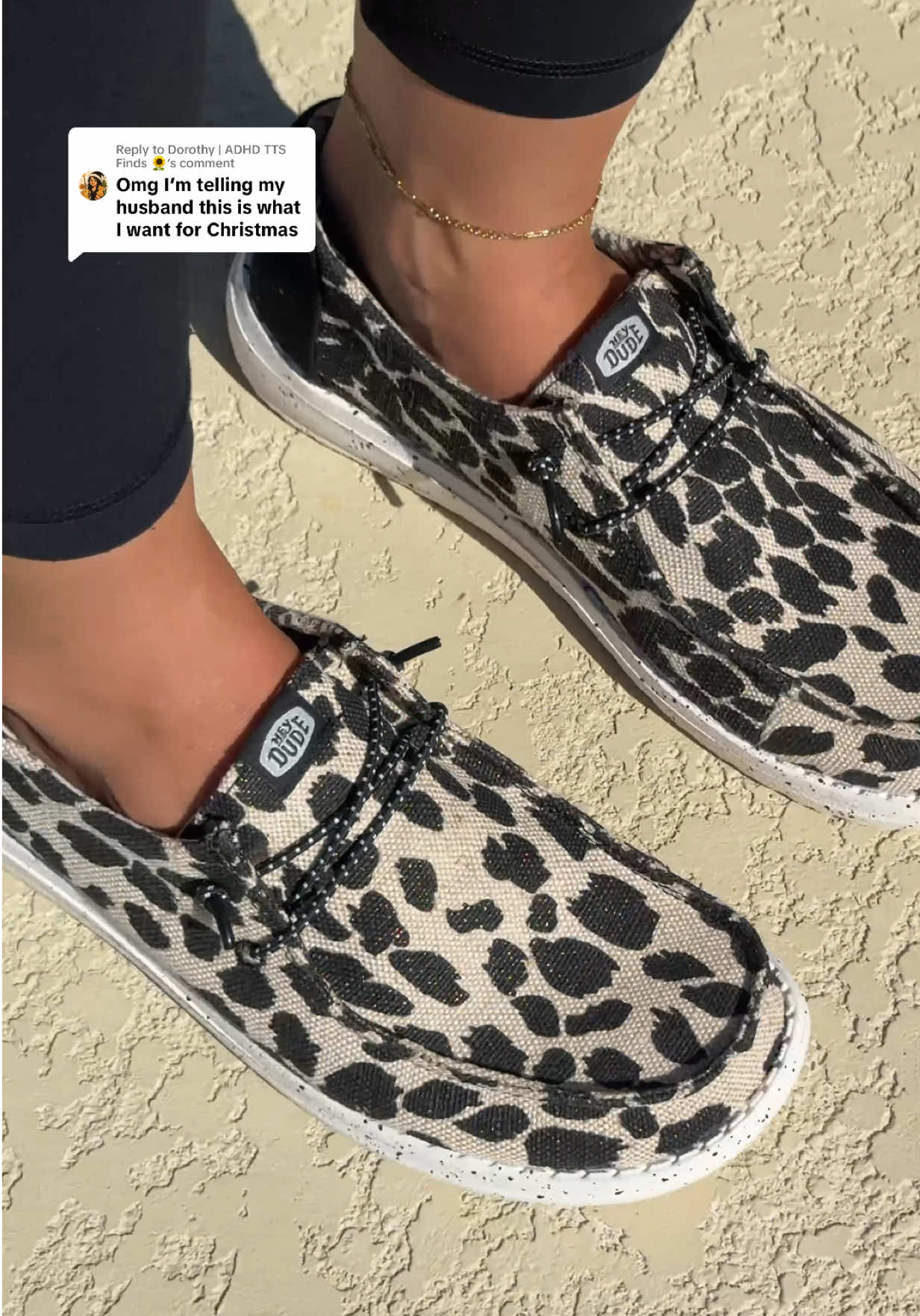 Replying to @Dorothy | ADHD TTS Finds 🌻 Found my new everyday obsession! These Cheetah Print Heydude Wendys are ridiculously lightweight and feel like I'm wearing a slipper. Seriously, the most comfortable way to add a pop of style to any outfit. 🐆 Get them! #HeyDudeShoes #heydude #tiktokshopfalldealsforyou #tiktokshopcybermonday #tiktokshopblackfriday 