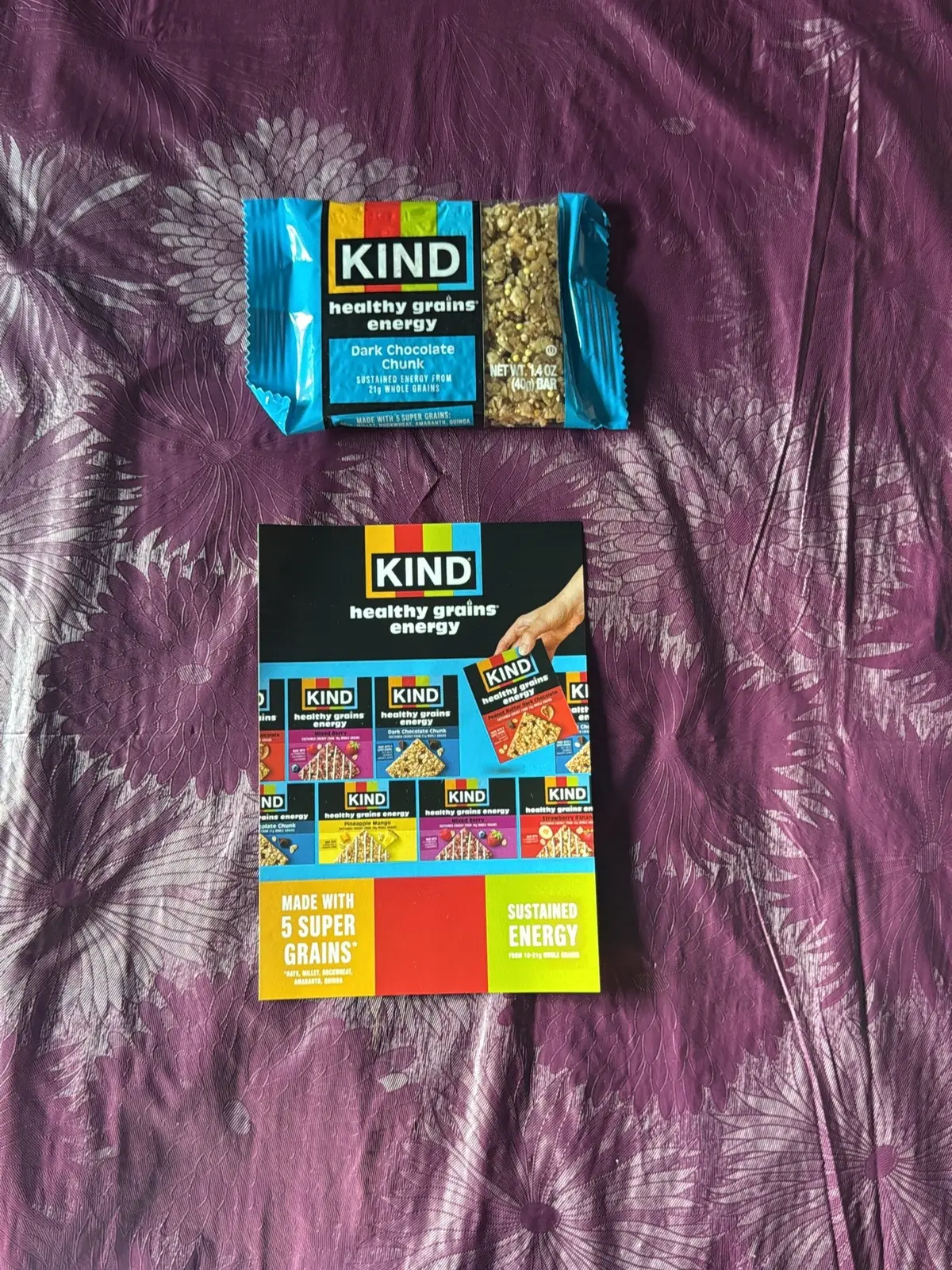 Thank you @KIND Snacks for this delicious treat!😍😋 This bar is apart of their healthy grains energy collection. I choose the dark chocolate chunk flavor. It provides a stained energy from the 21 g of whole grains it has. Those grains include oats, millet, buckwheat, and quinoa. These bars are also gluten free. There are no sugar alcohols, or GMO’s! (Sample Size 1x bar 1.4 oz). #kind #kindvar #kindsnacks #kindtreat #ashwinsfreebies                  