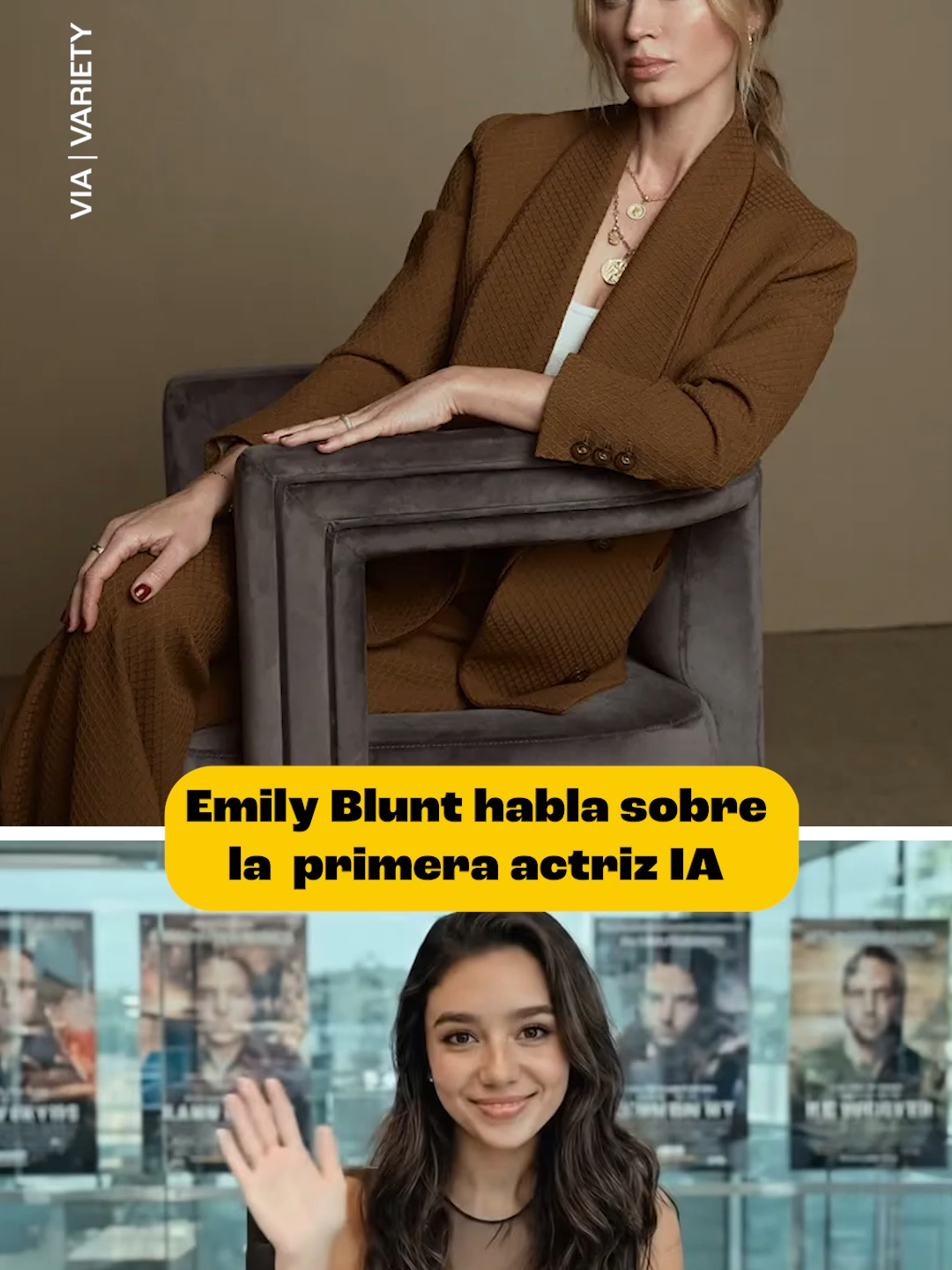 Emily Blunt reaccionó en un mini-podcast con Variety sobre Tilly Norwood, la actriz generada por IA. 🤯 cc: Variety  #emilyblunt #TillyNorwood #IA #emilybluntupdates